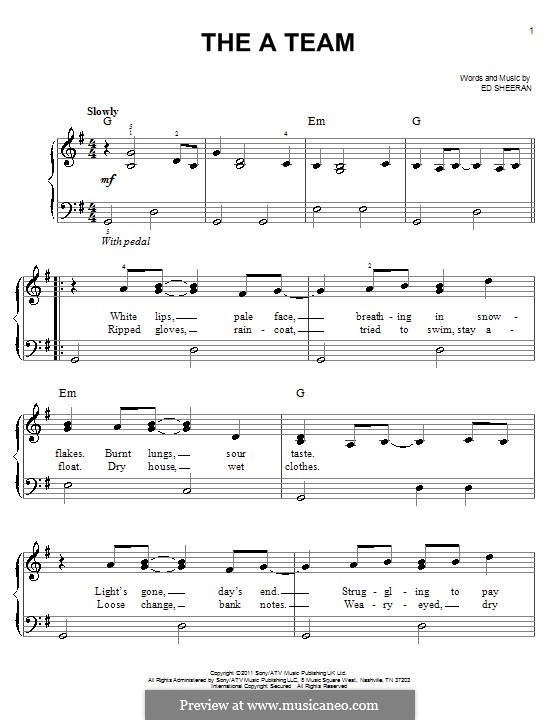 The a Team: Para Piano by Ed Sheeran