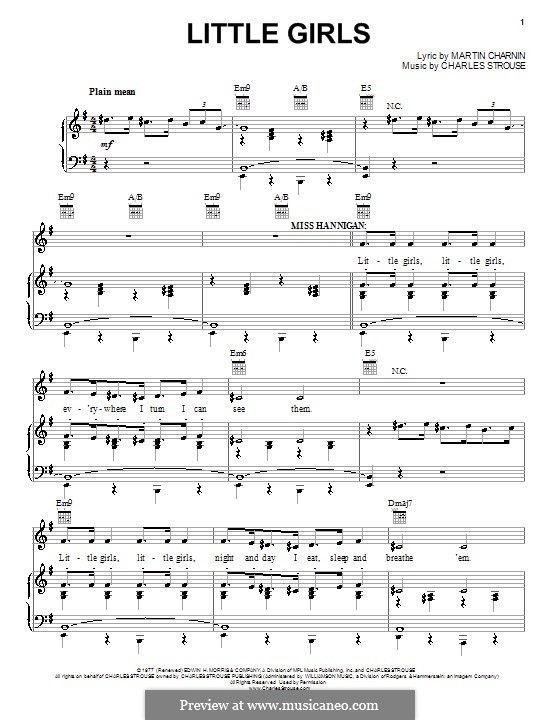 Little Girls: Para vocais e piano (ou Guitarra) by Charles Strouse
