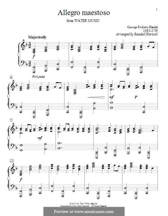 Suite No.1 in F Major, HWV 348: Allegro, for piano (F Major) by Georg Friedrich Händel