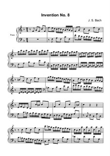 No.8 in F Major, BWV 779: For piano (or harpsichord) by Johann Sebastian Bach