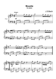 No.22 Musette in D Major, BWV Anh.126: Para Piano by Johann Sebastian Bach