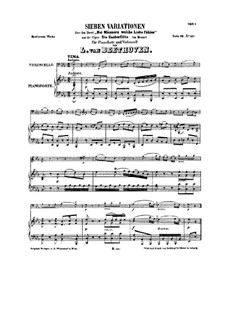 Seven Variations on 'Bei Männern welche Liebe fühlen' by Mozart, WoO 46: Score by Ludwig van Beethoven