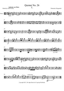 Quintet No.26 in B Flat Major: viola parte I by Domenico Dragonetti