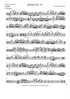 Quintet No.11 in E Minor: Solo double bass part by Domenico Dragonetti