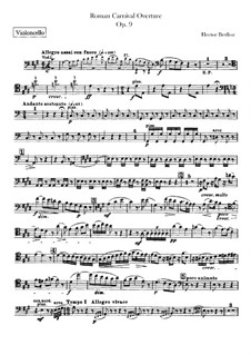 Le Carnaval Romain. Overture, H.95 Op.9: parte violoncelo by Hector Berlioz