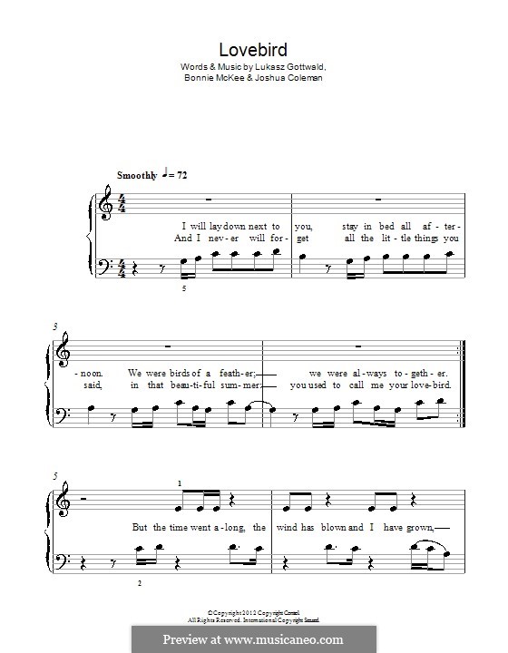 Lovebird (Leona Lewis): Para Piano by Bonnie McKee, Joshua Coleman, Lukas Gottwald