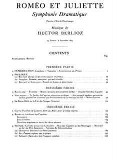 Roméo et Juliette (Romeo and Juliet), H.79 Op.17: Movement I. Full score by Hector Berlioz