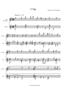 Gigue in A Minor: For alto recorder and guitar by William Byrd