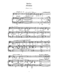 Les nuits d’été (Summer Nights),  H.81 Op.7: No.4 Absence (E flat Major) by Hector Berlioz