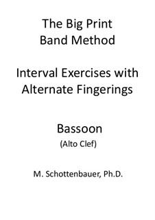 Interval Exercises with Alternate Fingerings: Bassoon (alto clef) by Michele Schottenbauer