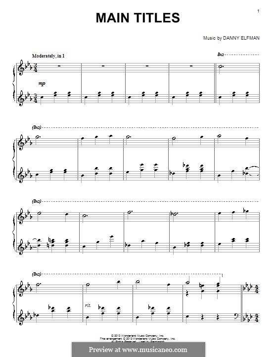 Main Titles: Para Piano by Danny Elfman