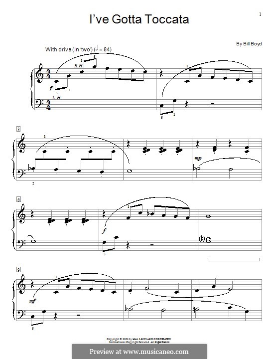 I've Gotta Toccata: Para Piano by Bill Boyd