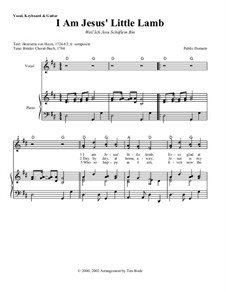 I Am Jesus' Little Lamb: Piano-vocal score (with chords) by Unknown (works before 1850)