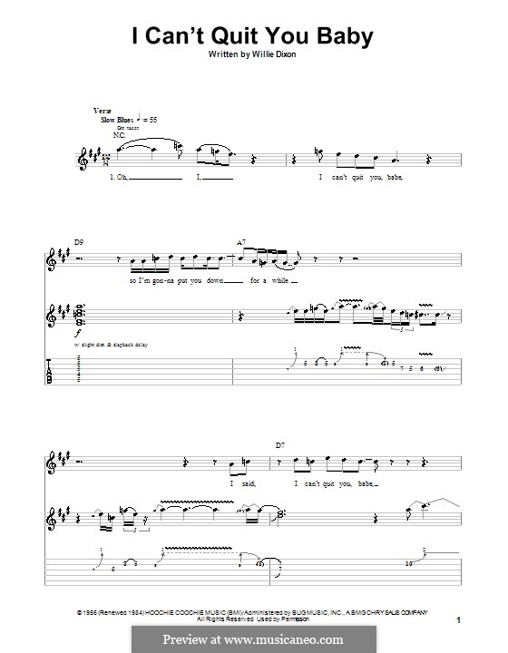 I Can't Quit You Baby (Otis Rush): Para guitarra com guia by Willie Dixon