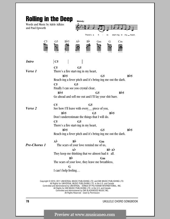 Instrumental version: para ukulele by Adele, Paul Epworth