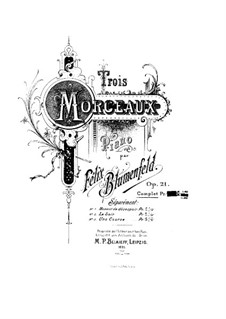 Three Pieces for Piano, Op.21: No.1 Moment de désespoir by Felix Blumenfeld