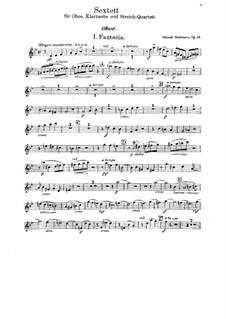 Sextet for Oboe, Clarinet and String Quartet, Op.33: partes by Eduard Herrmann