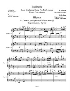 Badinerie: para piano de quadro mãos by Johann Sebastian Bach