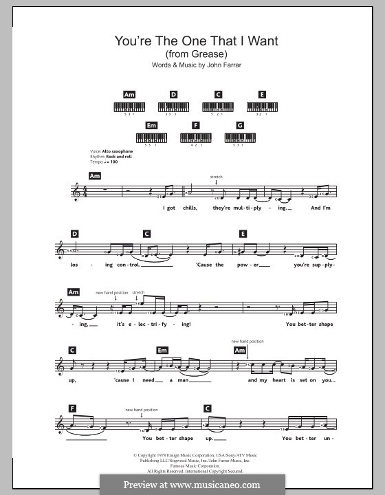 Grease Lyrics The One That I Want