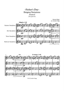 Variation No.9 'Nimrod': para quarteto de saxofone by Edward Elgar