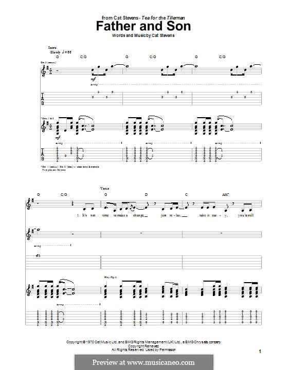 Father and Son (Boyzone): Para guitarra com guia by Cat Stevens