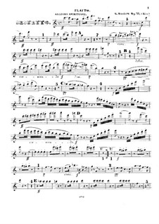 Sextet for Piano and Winds (or Strings), Op.77b: parte flauta by Georges Onslow