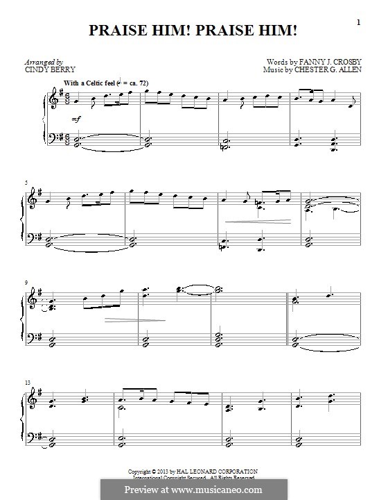 Praise Him! Praise Him!: Para Piano by Chester G. Allen