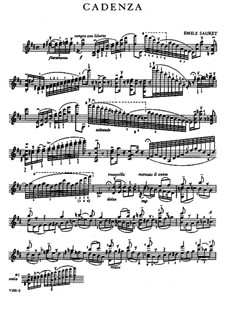 Concerto for Violin and Orchestra No.1 in D Major, Op.6: Cadenza by Niccolò Paganini
