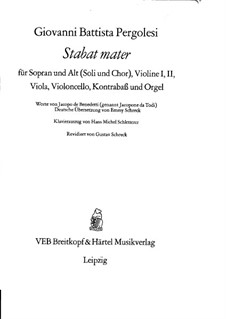 Stabat Mater: Piano-vocal score (German and latin texts) by Giovanni Battista Pergolesi