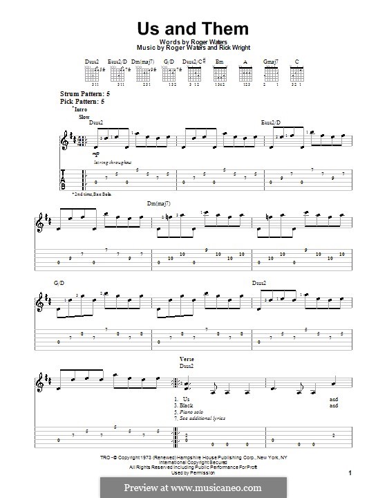 Pink Floyd Us And Them Letra En Español