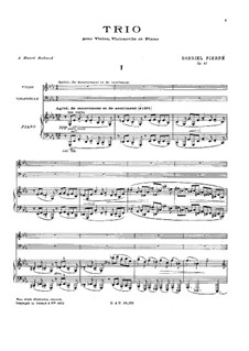 Piano Trio in C Minor, Op.45: movimento I by Gabriel Pierné