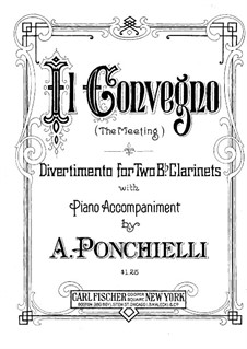 Il Convegno (The Meeting). Divertimento for Two Clarinets with Piano: clarinete parte II by Amilcare Ponchielli