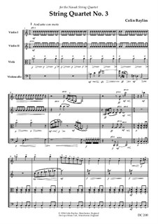 String Quartet No.3, B82: String Quartet No.3 by Colin Bayliss