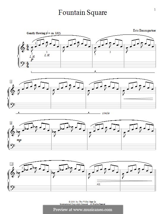 Fountain Square: Para Piano by Eric Baumgartner