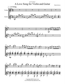 A Love Song: For violin and guitar – score and parts by Kevin Love