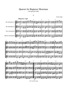 Quartet for Beginner Musicians: For saxophone quartet AATB by Jordan Grigg