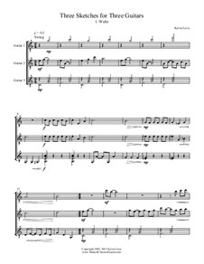 Three Sketches: For three guitars – score and parts by Kevin Love