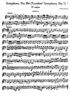 Symphony No.104 in D Major 'London', Hob.I/104: violino parte II by Joseph Haydn