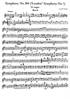 Symphony No.104 in D Major 'London', Hob.I/104: Oboe parte II by Joseph Haydn