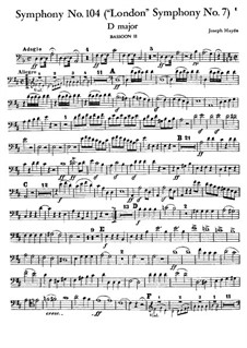 Symphony No.104 in D Major 'London', Hob.I/104: fagote parte II by Joseph Haydn