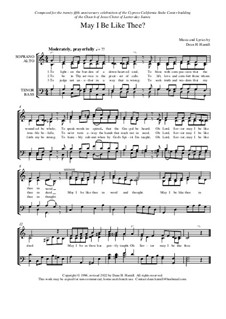 May I Be Like Thee: Hymn arrangement by Dean Hamill