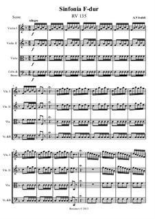 Sinfonia in F Major, RV 135: Score, parts by Antonio Vivaldi