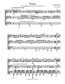 Minuet (Instrumental version): For three guitars – score and parts by Luigi Boccherini