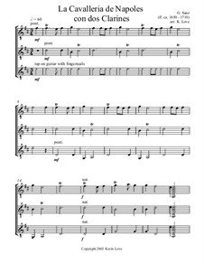 La Cavalleria de Nápoles con dos clarines: For three guitars – score and parts by Gaspar Sanz