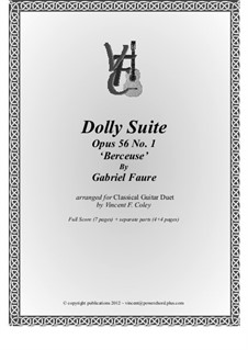 Dolly Suite, Op.56: No.1 Berceuse, for two guitars by Gabriel Fauré