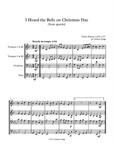 I Heard the Bells on Christmas Day: para quarteto de bronze by Henry Bishop