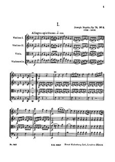 String Quartet No.58 in F Major, Hob.III/73 Op.74 No.2: Partitura completa by Joseph Haydn