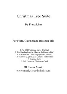 Christmas Tree, S.186: No.1, 3-5, 8, 9, for flute, clarinet and bassoon trio by Franz Liszt