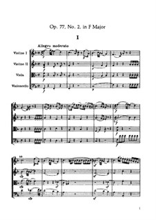 String Quartet No.67 in F Major, Hob.III/82 Op.77 No.2: Partitura completa by Joseph Haydn