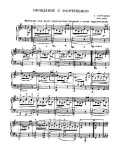 Farewell to the Piano: para um único musico (Editado por H. Bulow) by Ludwig van Beethoven